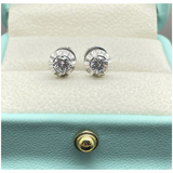18K White Gold Diamond Earring, D2=0.60carat