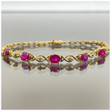 18K Yellow Gold Natural Ruby & Diamond Bracelet