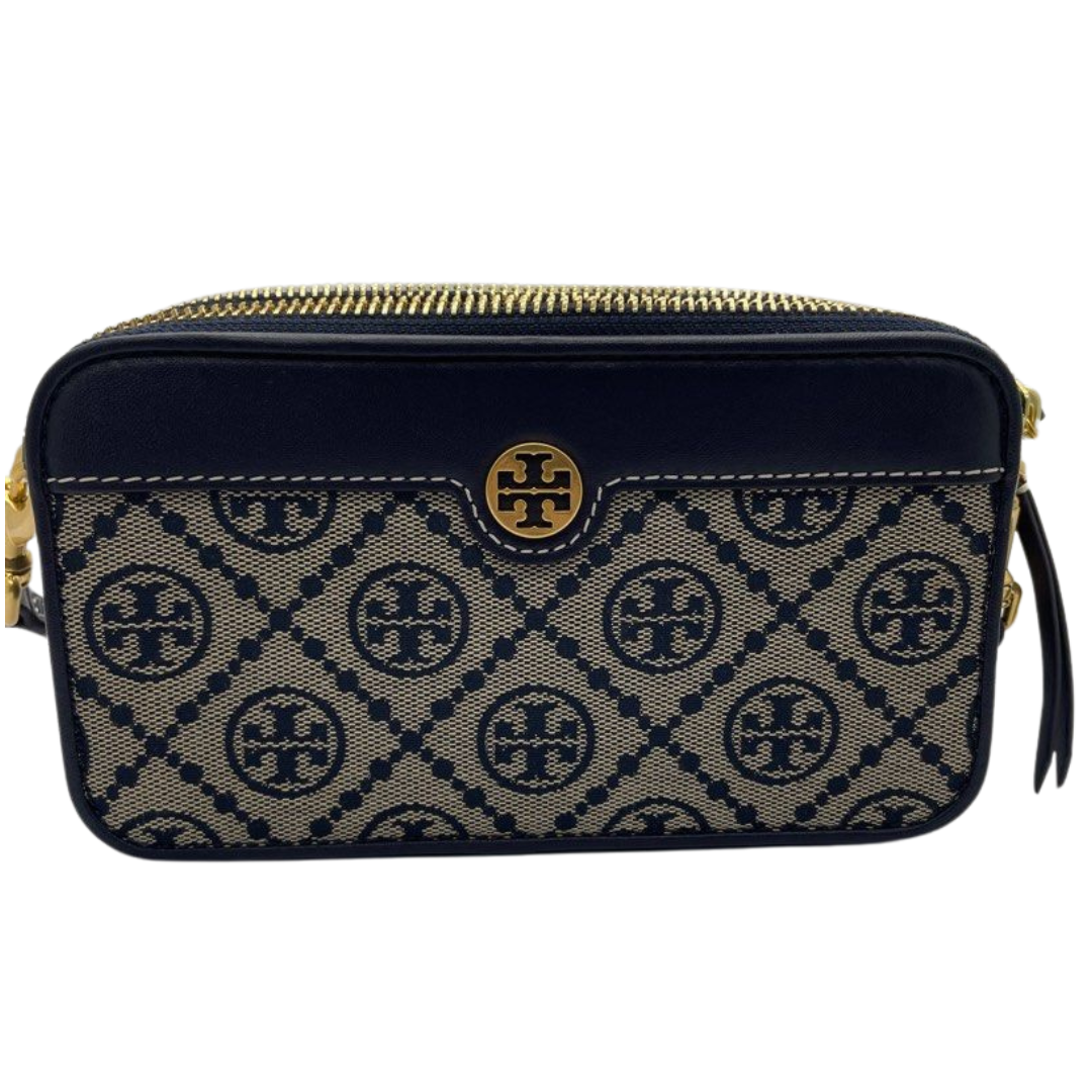 Tory Burch Women's T Monogram Jacquard Double-Zip Mini Bag Crossbody