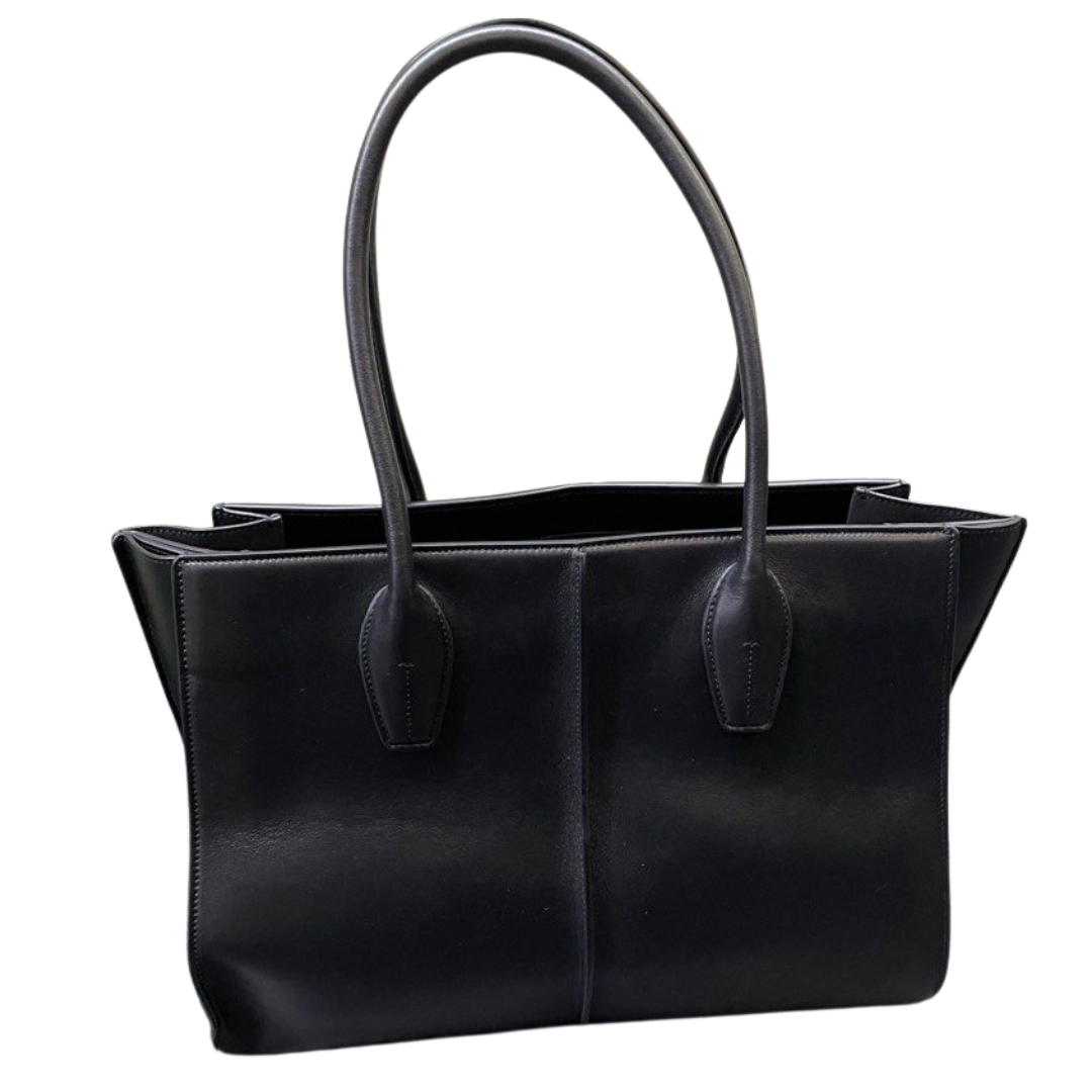 TOD'S Black Leather Tote Bag