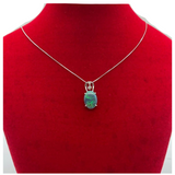 18K White Gold Natural Opal & Diamond Necklace