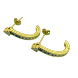 18K Yellow Gold Natural Blue Sapphire & Diamond Earring