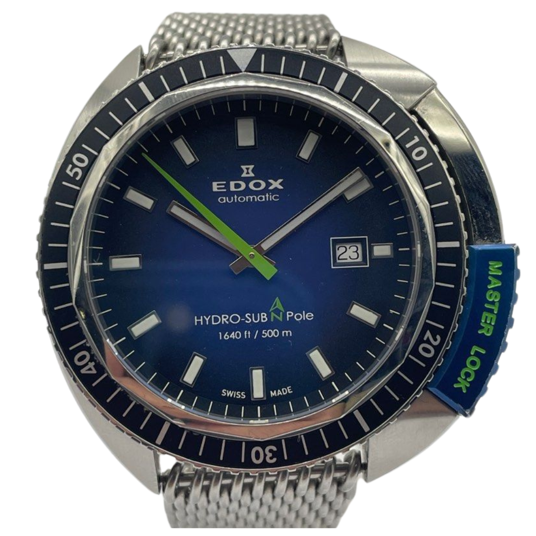 EDOX Hydro-Sub Diver 46mm Automatic Blue Dial Watch 80301