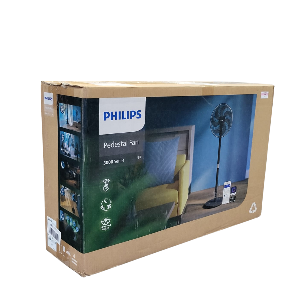 Philips 3000 Series CX3550/01 - Pedestal Fan, Tiltable Head and Oscillates, 40cm, Black