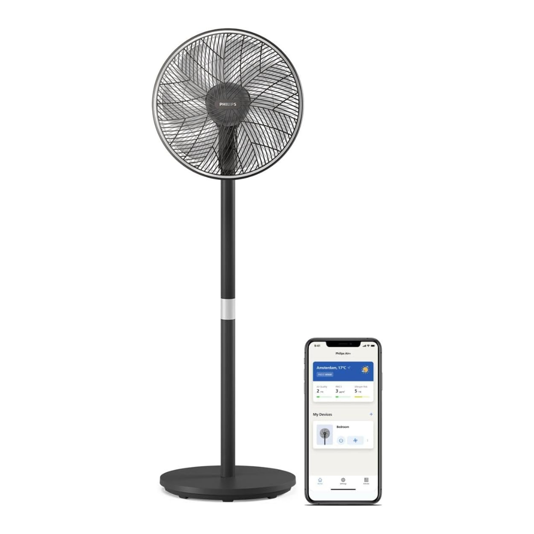Philips 3000 Series CX3550/01 - Pedestal Fan, Tiltable Head and Oscillates, 40cm, Black