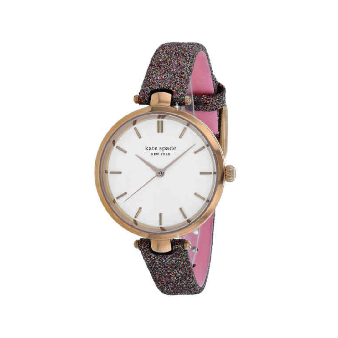 Kate Spade Holland KSW1580 Glittery Leather Band Watch 34mm