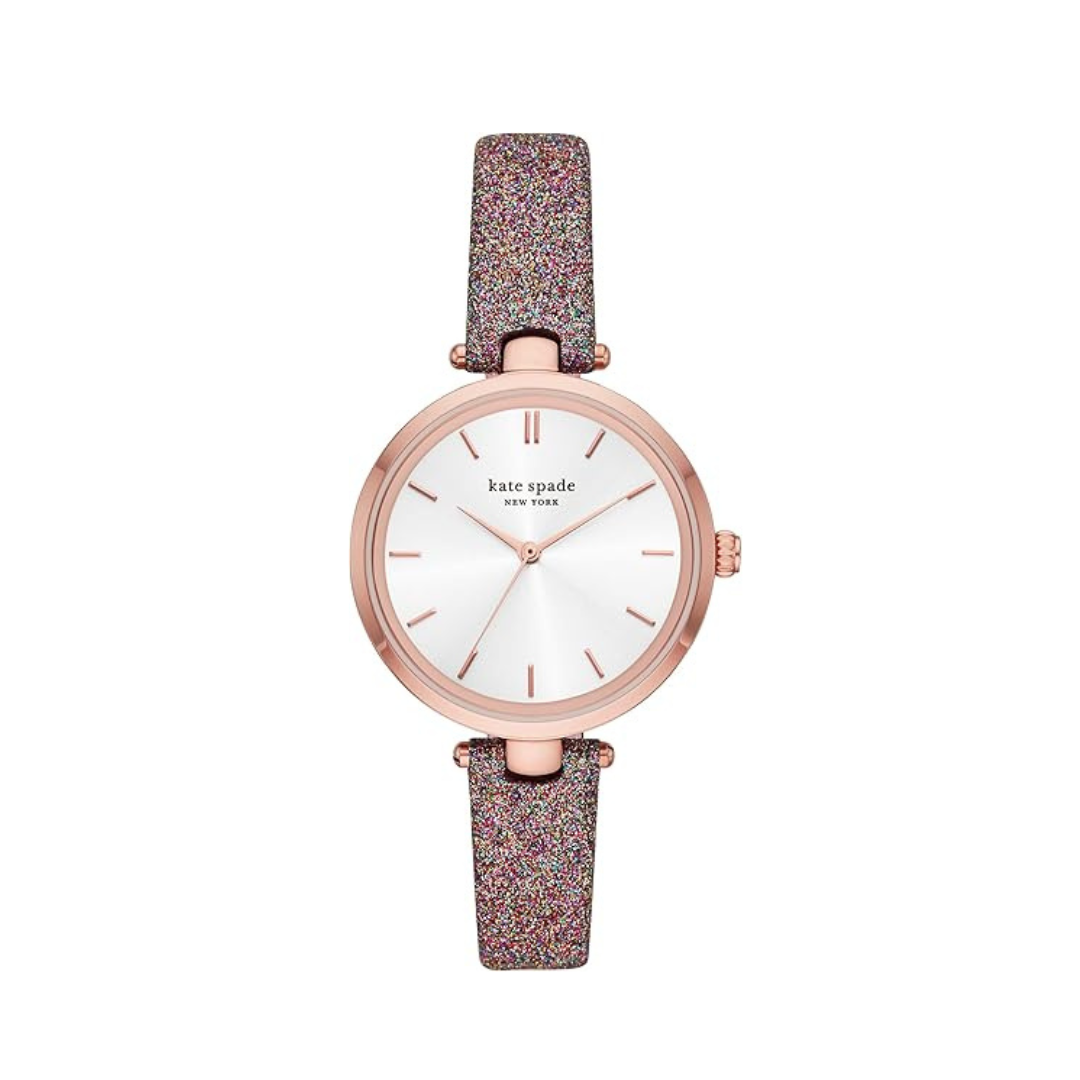 Kate Spade Holland KSW1580 Glittery Leather Band Watch 34mm