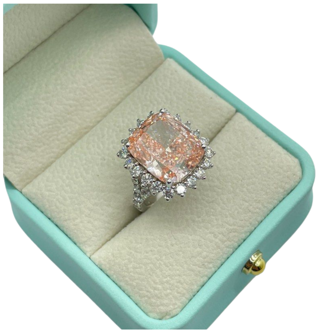 18K White Gold Lab-Grown Pink Diamond Ring w/Cert