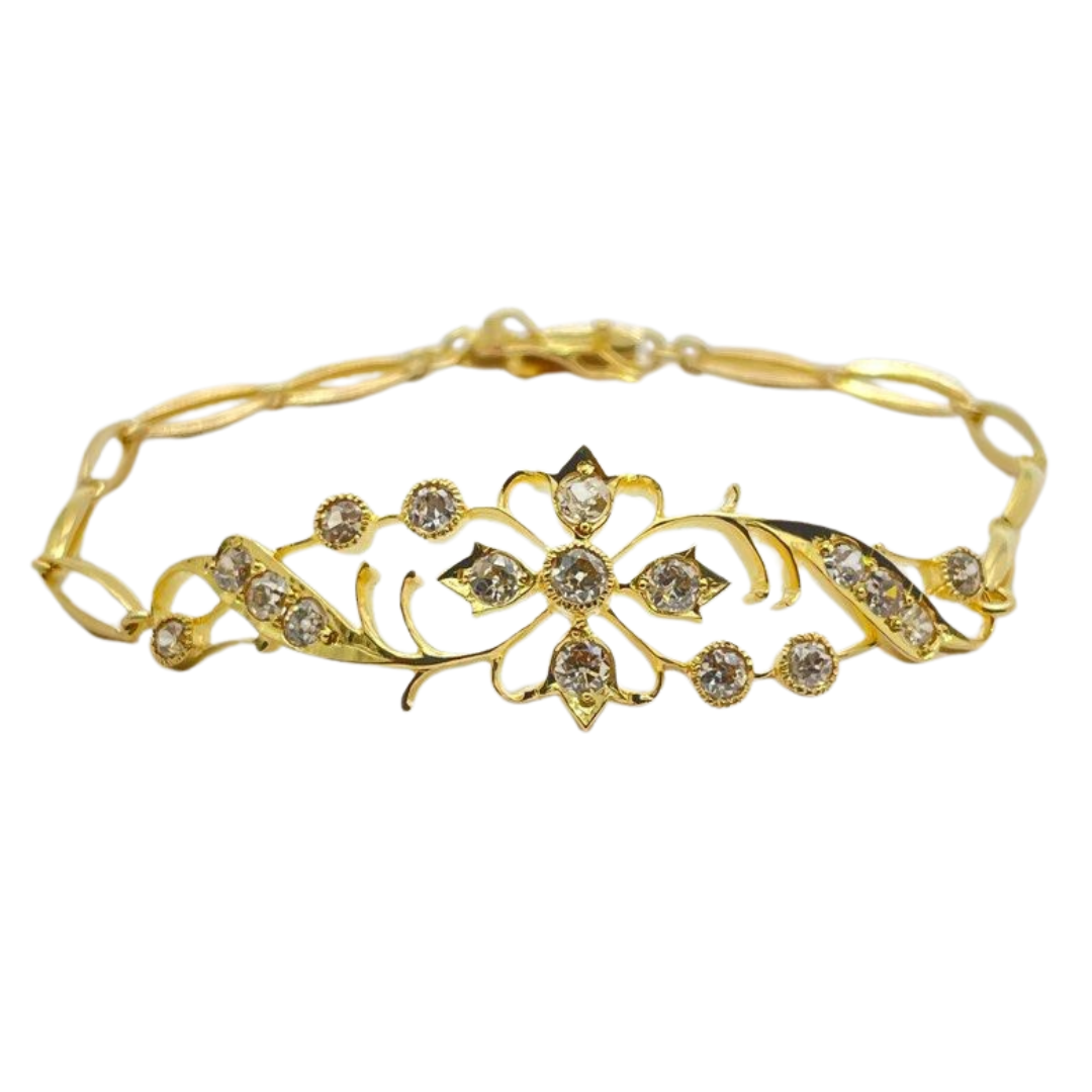 20K Yellow Gold Diamond Bracelet