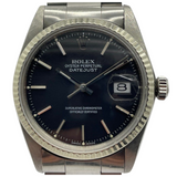 Rolex Oyster Perpetual 36mm 1601 Automatic Black Dial Watch