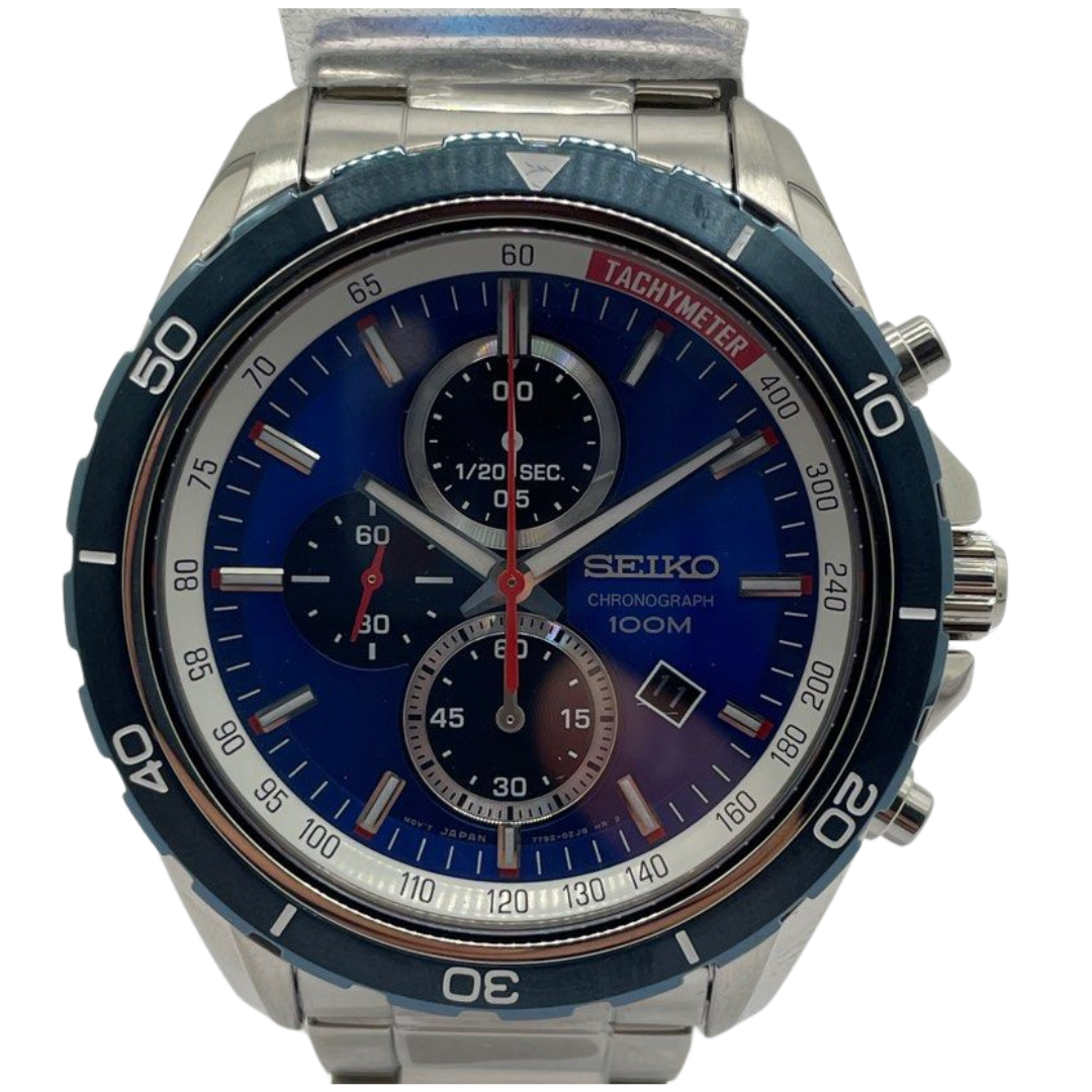 Seiko Criteria 43mm Quartz Chronograph Blue Dial Watch SNDH13P1