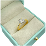 18K Yellow Gold Lab Grown Diamond Ring, D1=1.75