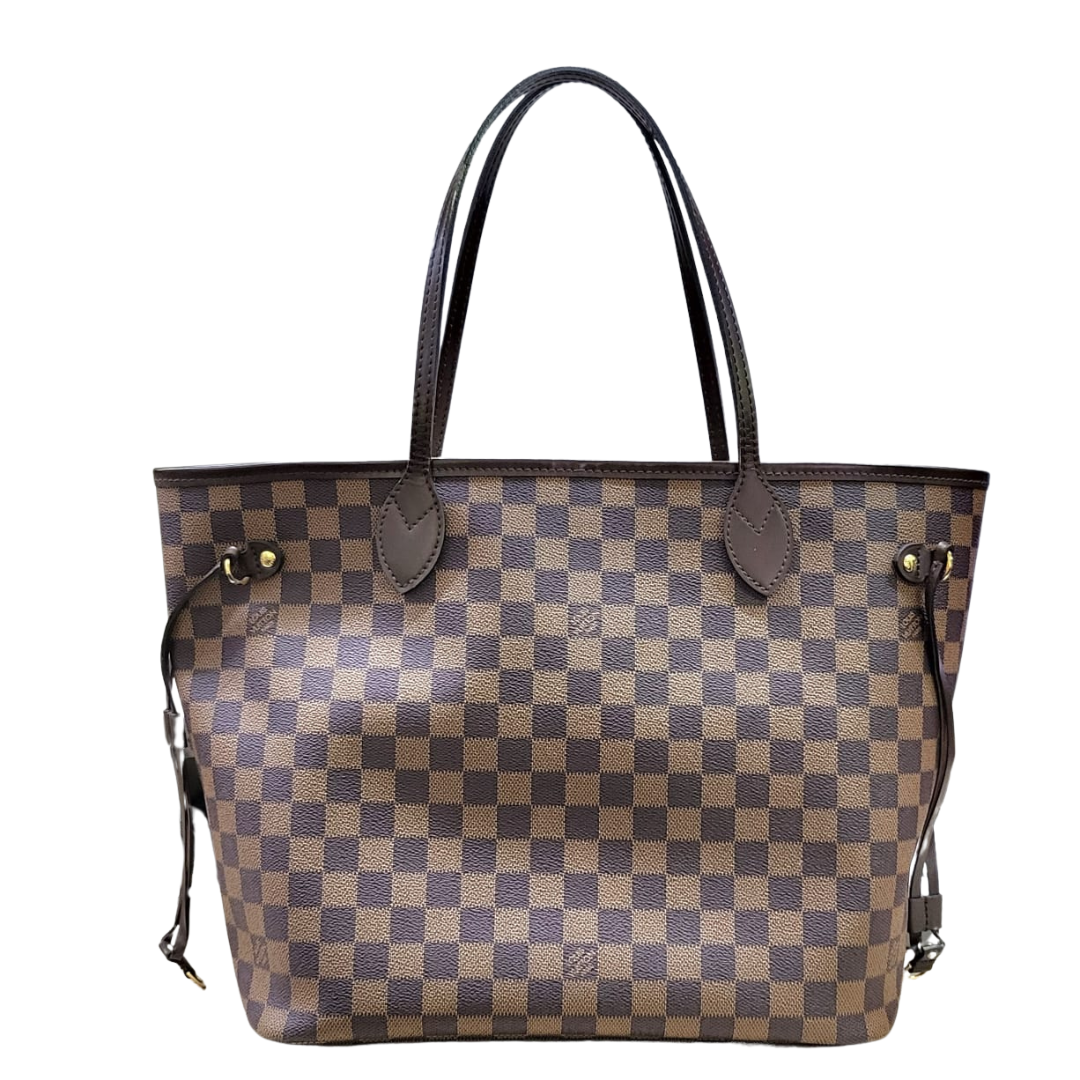 Louis Vuitton N41358 Neverfull MM Damier Ebene Canvas Tote Bag H11.4'' x  L12.6'' x W6.7''