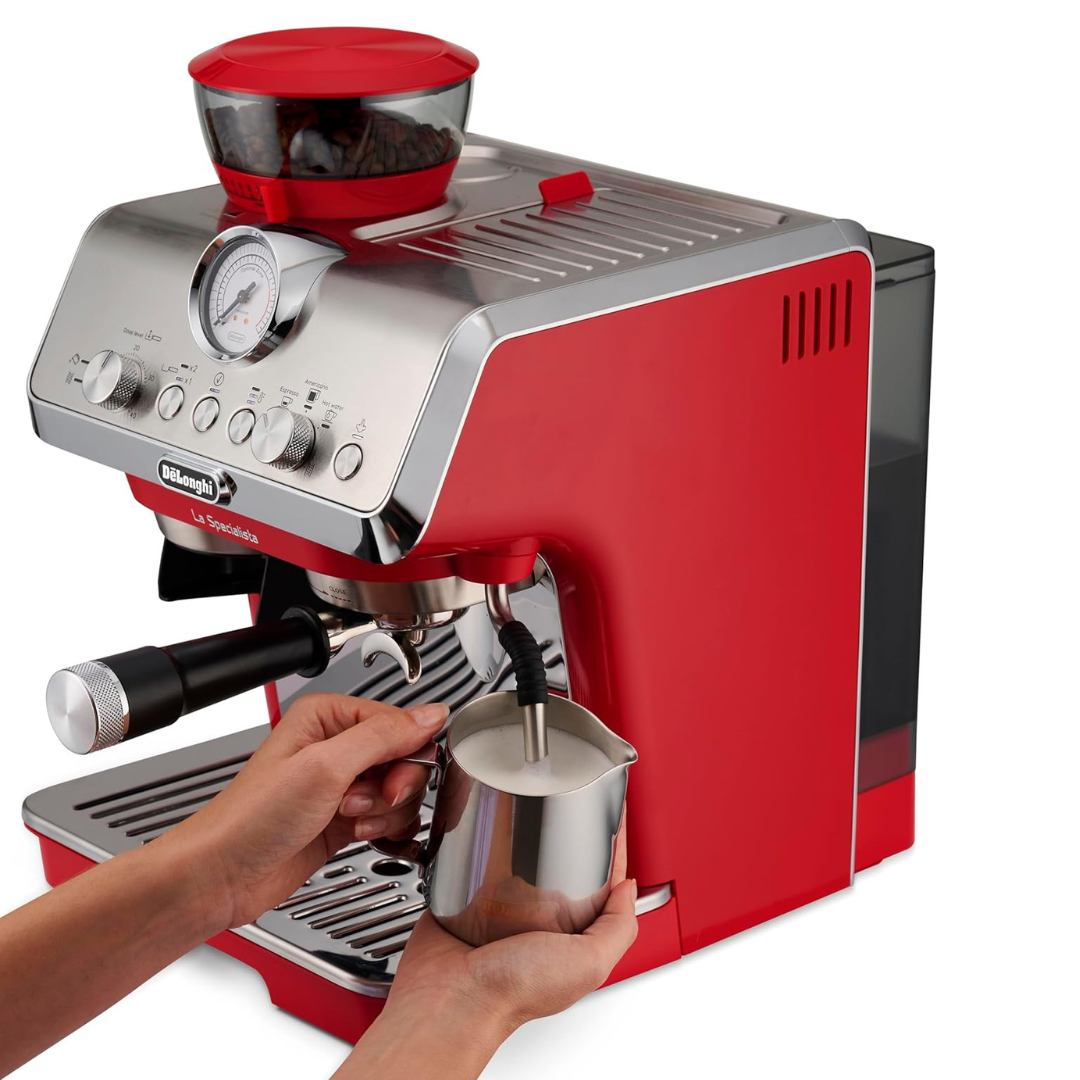 De'Longhi La Specialista Arte EC9155.R - Pump Espresso Machine with Integrated Grinder, Red