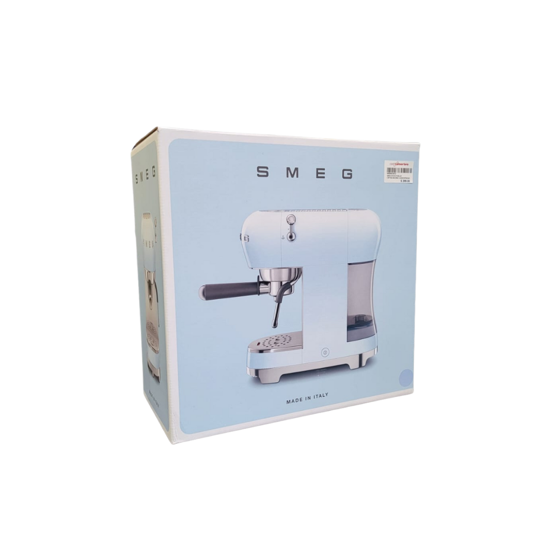 Smeg ECF02BLUK Espresso Coffee Machine with 15 Bar Pump, 1350W, Pastel Blue
