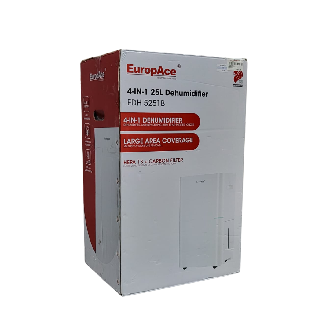 EuropAce EDH 5251B-001 HEPA 13 + Carbon Filter 25L Dehumidifier