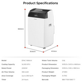EuropAce 14K BTU Portable Aircon EPAC 14B6UV 4-in-1 Air Conditioner, Dehumidifier, Air Purification with UV Purification