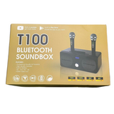 T100 Karaoke Soundbar System with 2 UHF Wireless Microphone Support Dual Band Wi-Fi Bluetooth JazPiper Soundbar Home Theater System