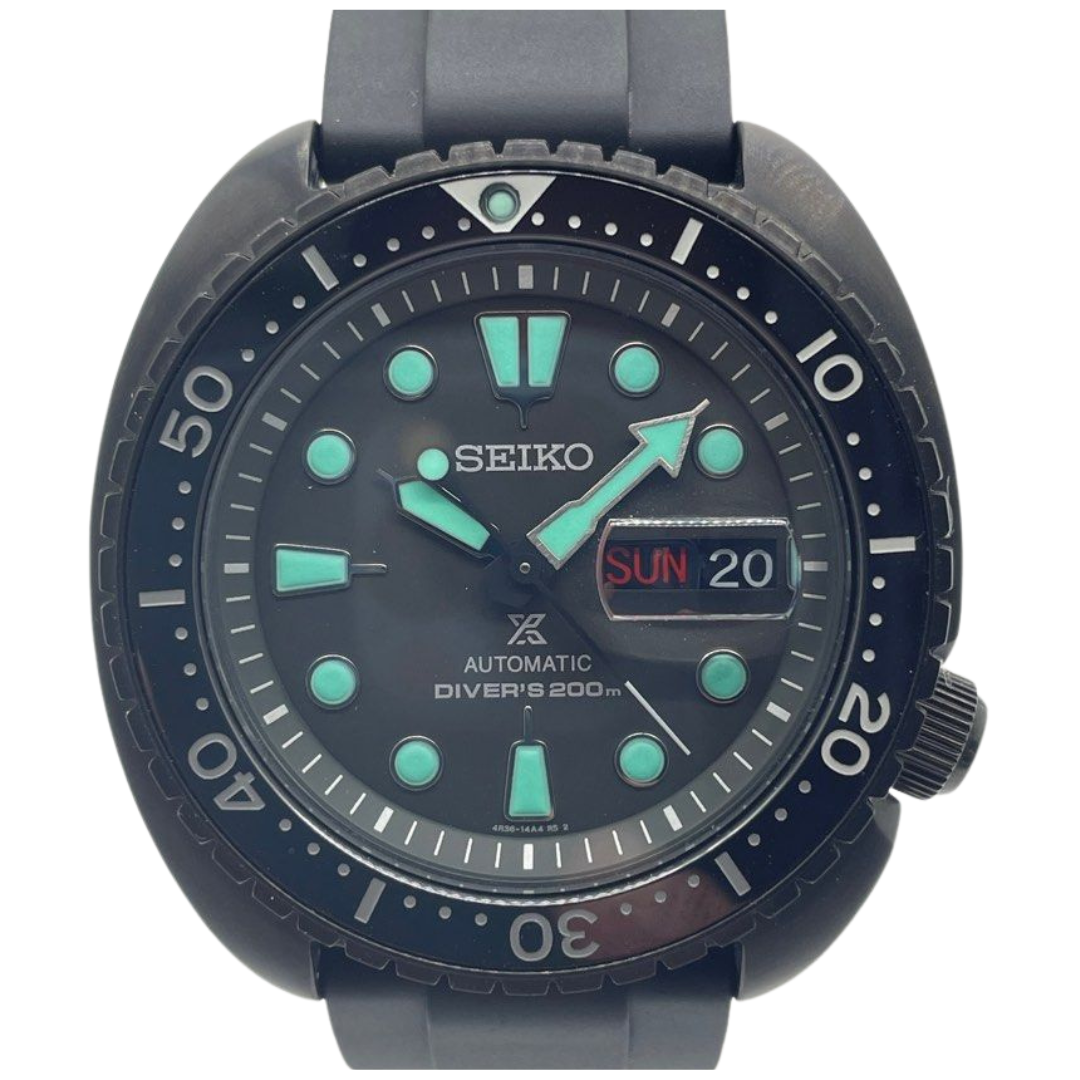Seiko Prospex SRPK43K1 45mm Black Series Night Vision Turtle Divers Automatic Watch