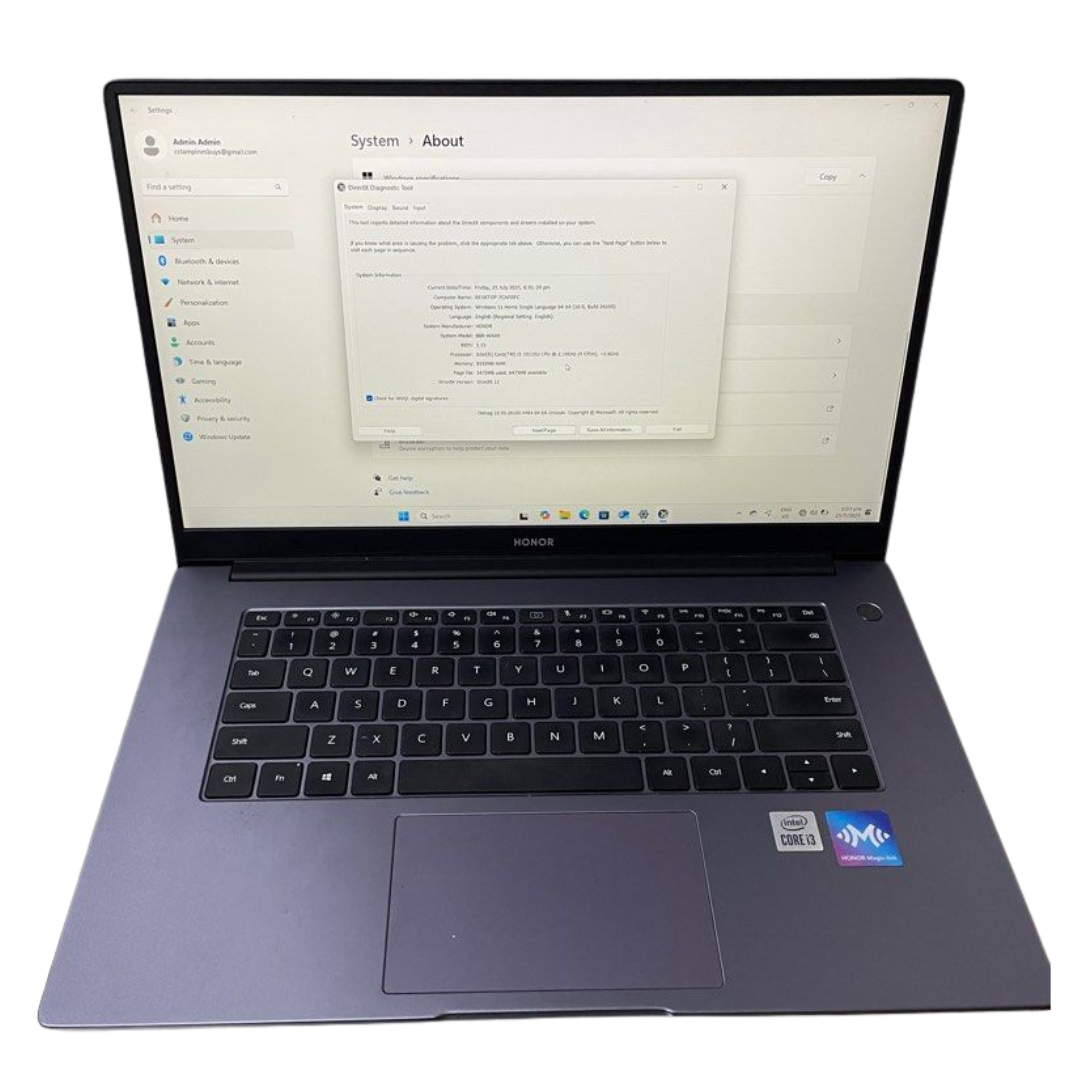 HONOR BBR-WAX9 i3-10Gen, 8GB Ram, 256SSD 15.6” Laptop