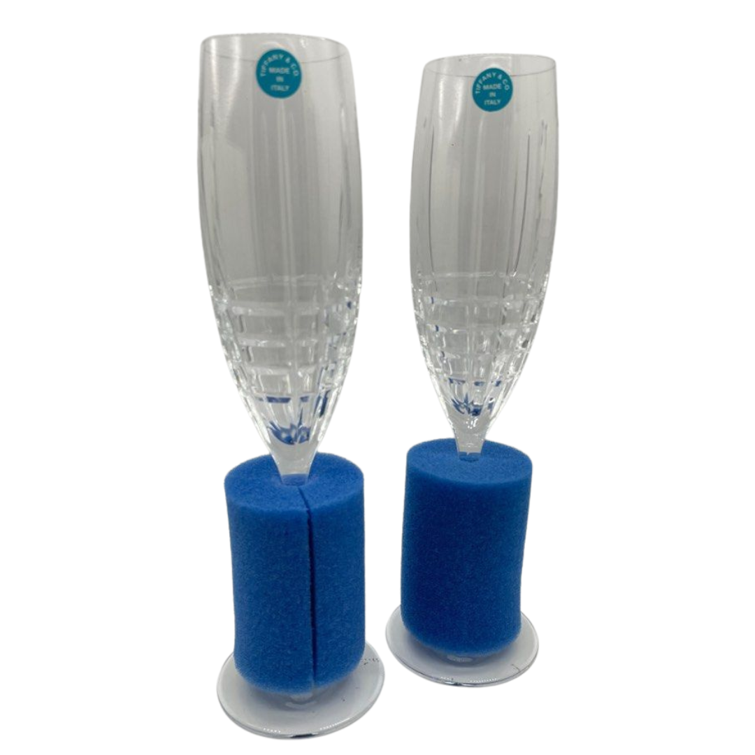 Tiffany & Co Champagne Flute Crystal Glass, Set of 2