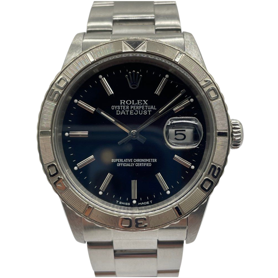 Rolex Datejust Turn-O-Graph 16264 36mm Automatic Black Dial Watch