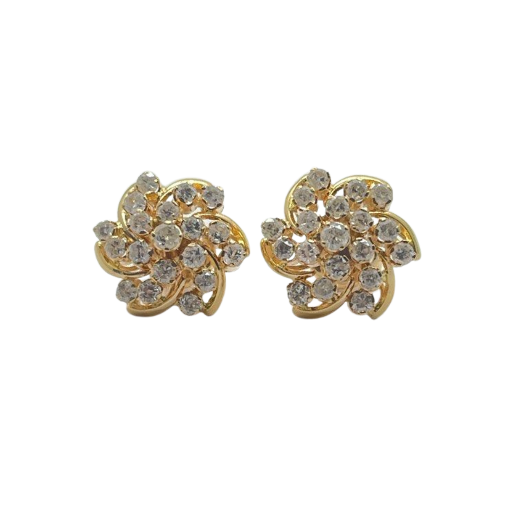 18K Yellow Gold Natural Diamond Earring