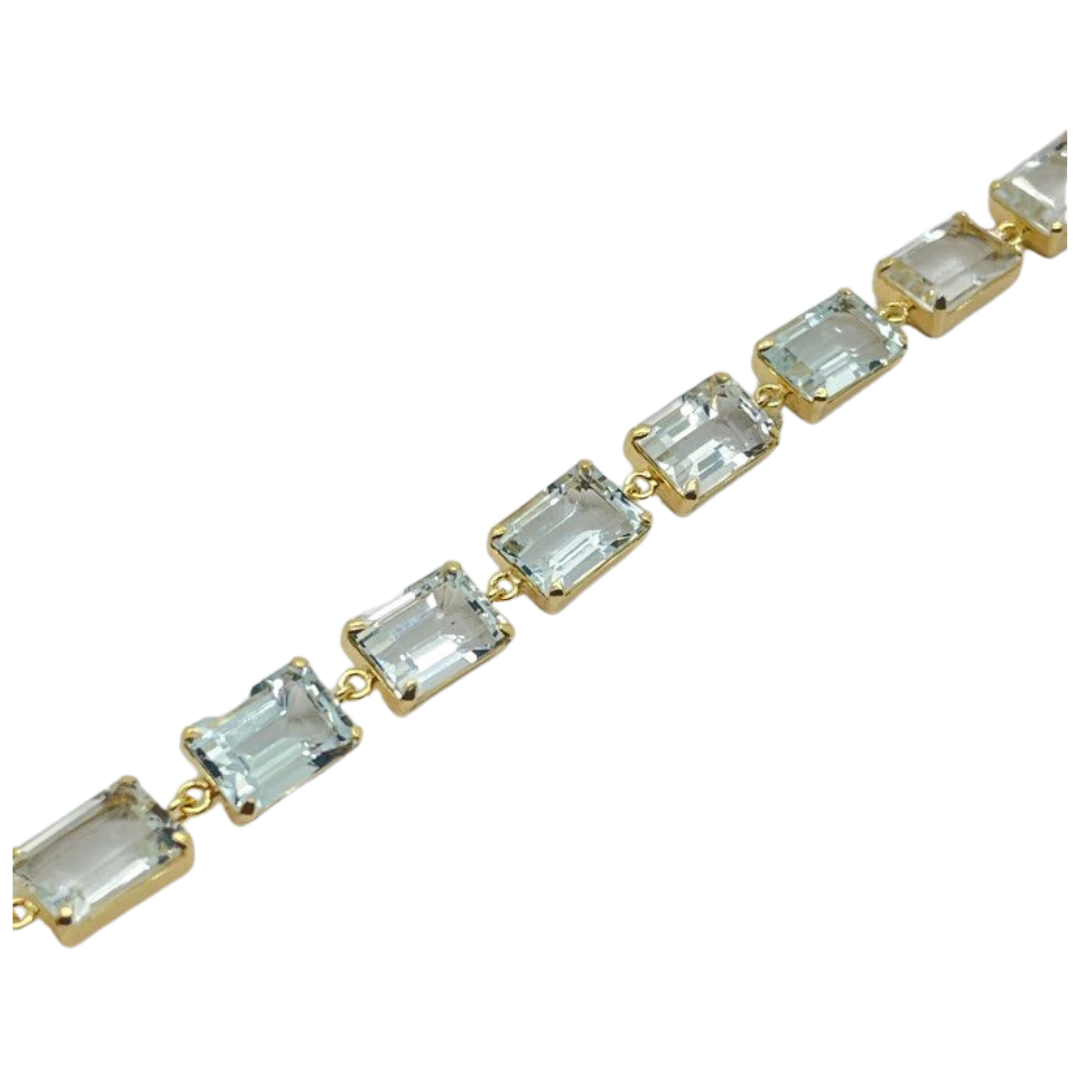 18K Yellow Gold Natural Aquamarine Bracelet