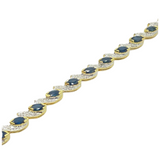 750 Yellow Gold Natural Blue Sapphire & Diamond Bracelet