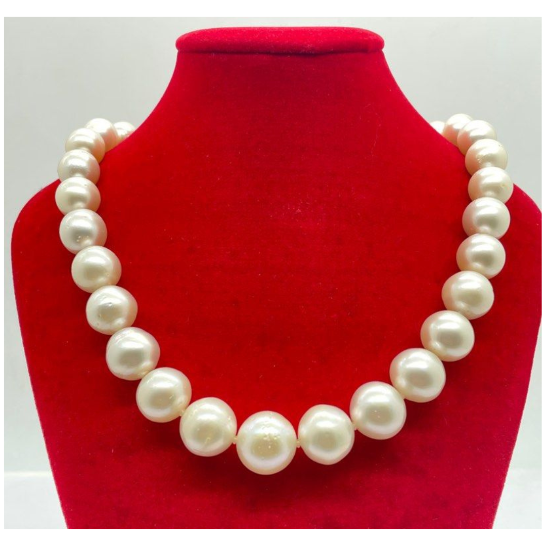 Natural White South Sea Pearl Necklace with Silver Clasp Main image