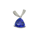 PT900 Natural Tanzanite & Diamond Pendant