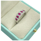 PT900 Natural Ruby & Diamond Ladies Ring