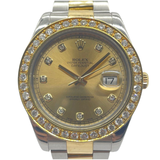Rolex Oyster Perpetual 116333 41mm Half Gold Datejust Diamond Dial/Bezel Automatic Watch