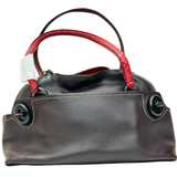 Coach Leather Handbag with Red Accents