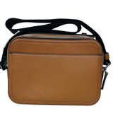 SHOULDER BAG-BROWN LEATHER CAMERA W/CNVS STRAP MICHAEL KORS