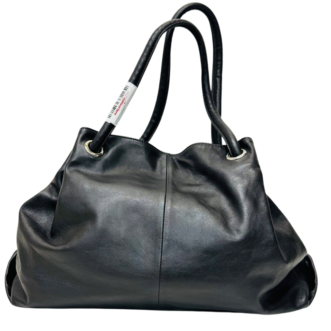 SHOULDER BAG-DARK BROWN LEATHER/F LTHR TAG FURLA