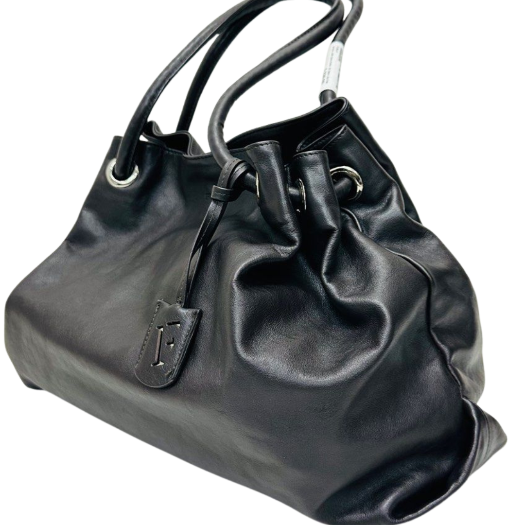 SHOULDER BAG-DARK BROWN LEATHER/F LTHR TAG FURLA