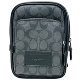 SHOULDER SLING BAG-BLK&GREY SIG LTHR/TRACK PACK COACH CL412