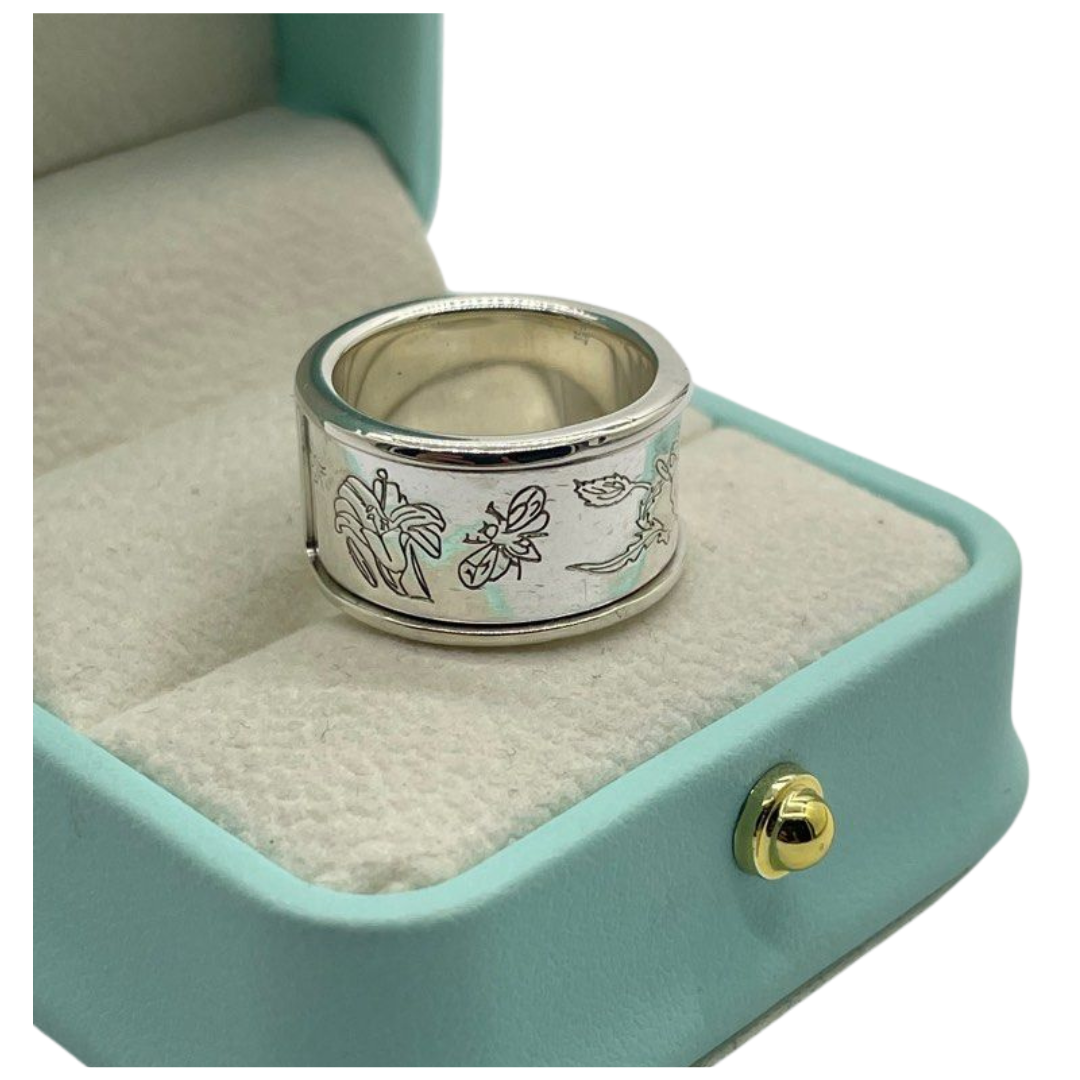 Gucci 925 Sterling Silver Ring, Size 51