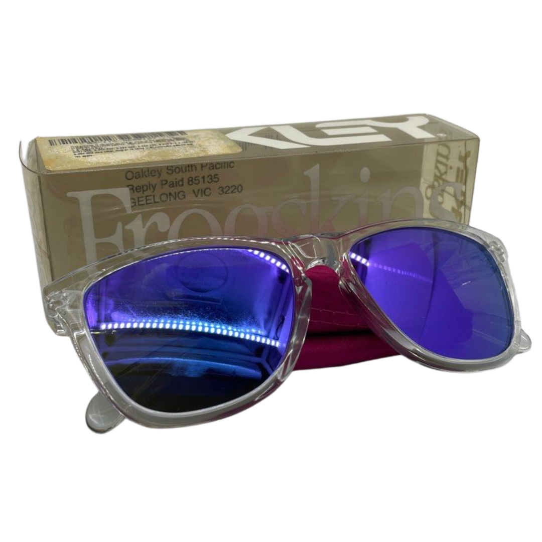Oakley Frogskins Polished Clear w/Violet Iridium Sunglass