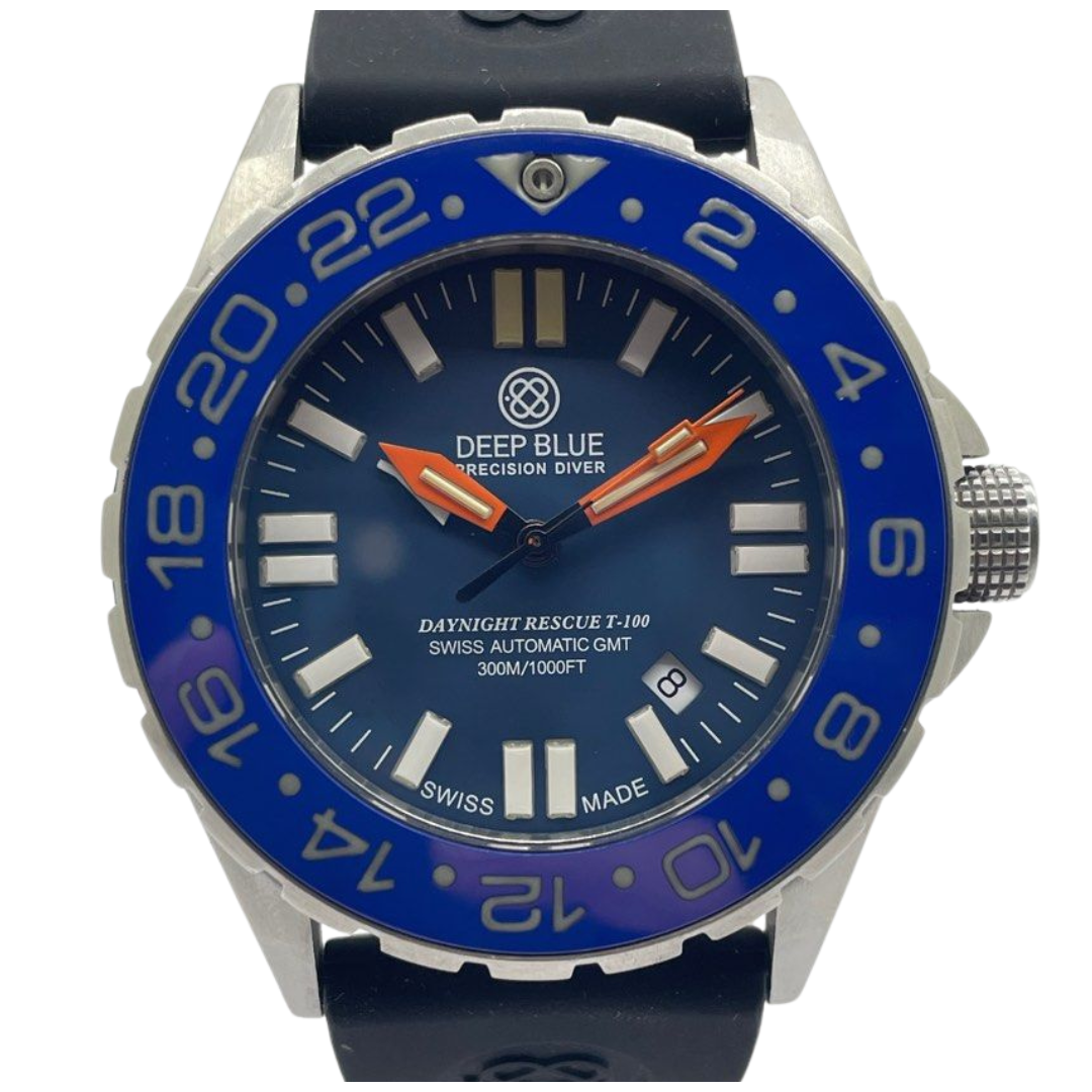 Deep Blue Daynight Rescue T-100 GMT 44mm Automatic Blue Dial Watch