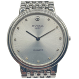 Cyma 35mm Quartz Silver Dial Steel Watch 02-0226D