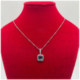 PT900 Natural Aquamarine & Diamond Necklace