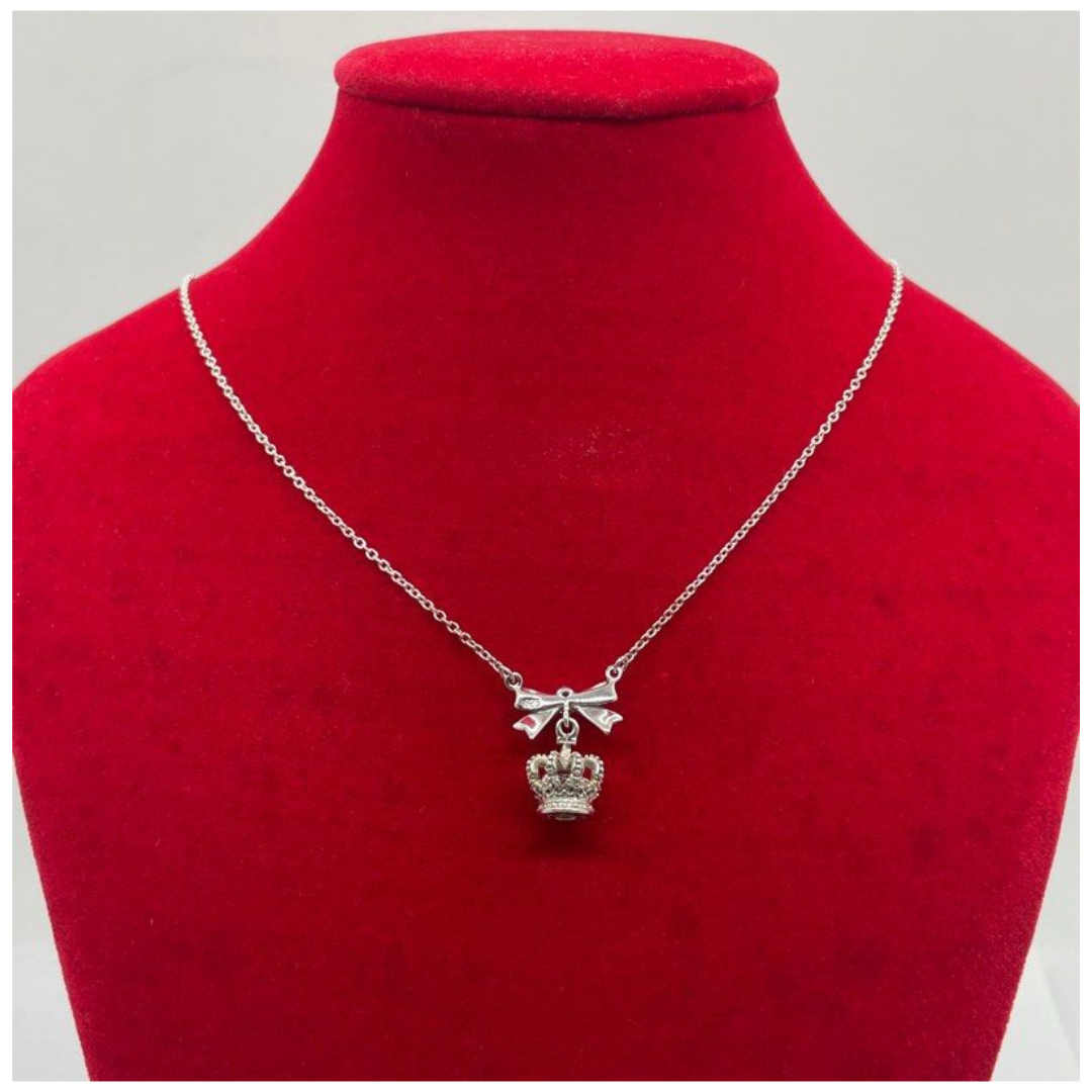 Justin Davis 925 Silver Necklace ( Crown & Bow )