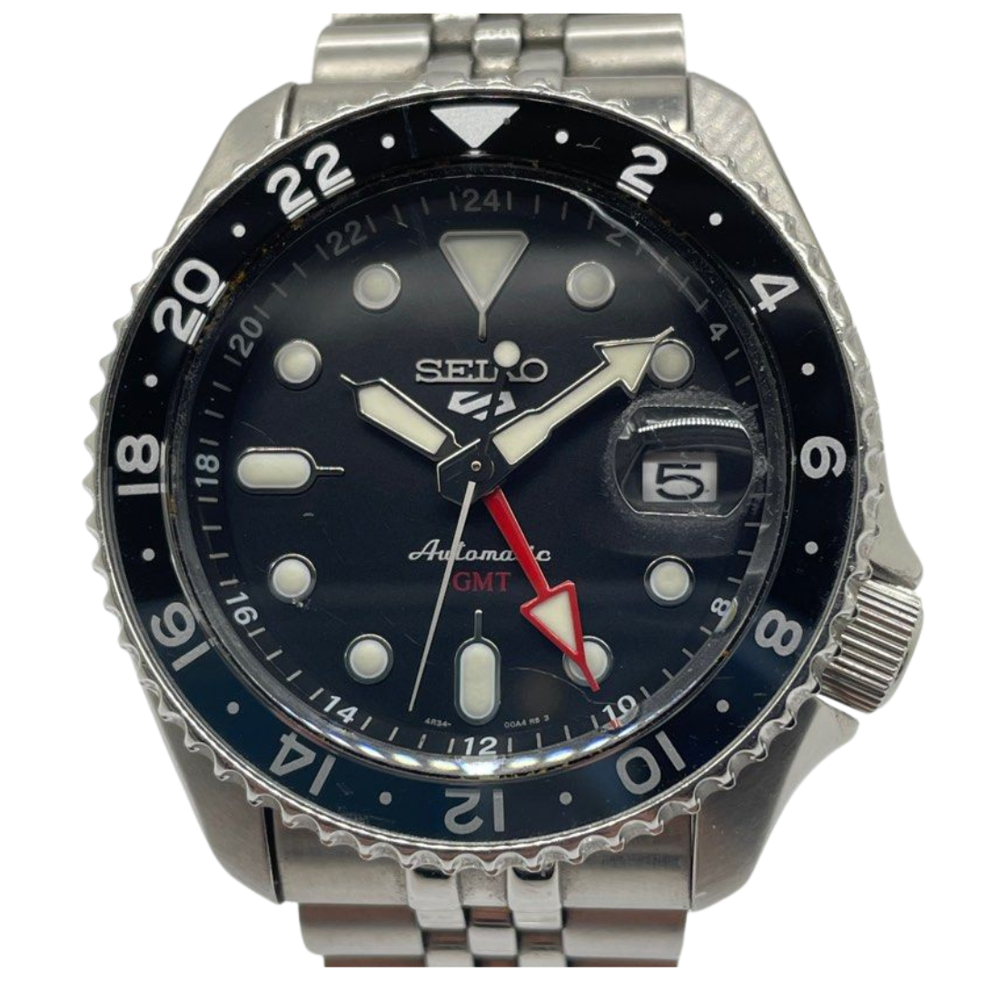 Seiko 5 Sports GMT 42.5mm Automatic Black Dial Steel Watch