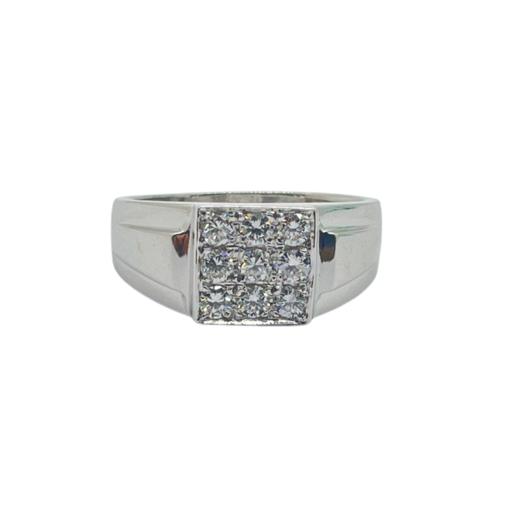 750 White Gold Natural Diamond Men’s Ring