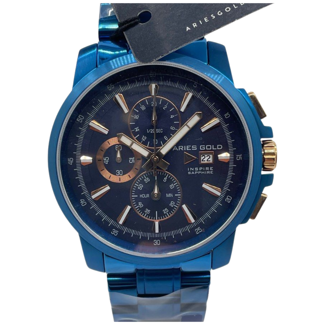 Aries Gold Inspire Contender 42.5mm Chronograph Quartz Blue Dial Watch
