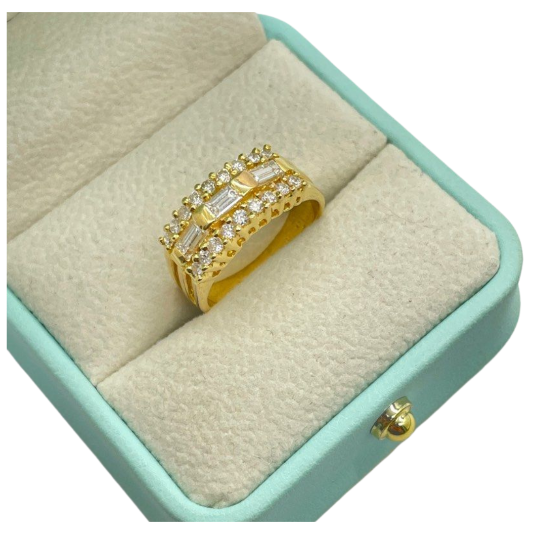 850 Yellow Gold Natural Diamond Ring