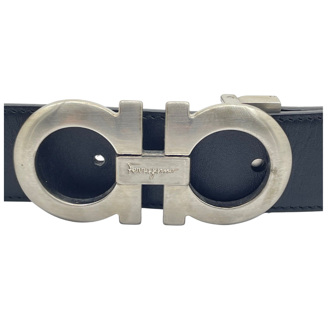 Salvatore Ferragamo Leather Black Belt 90cm