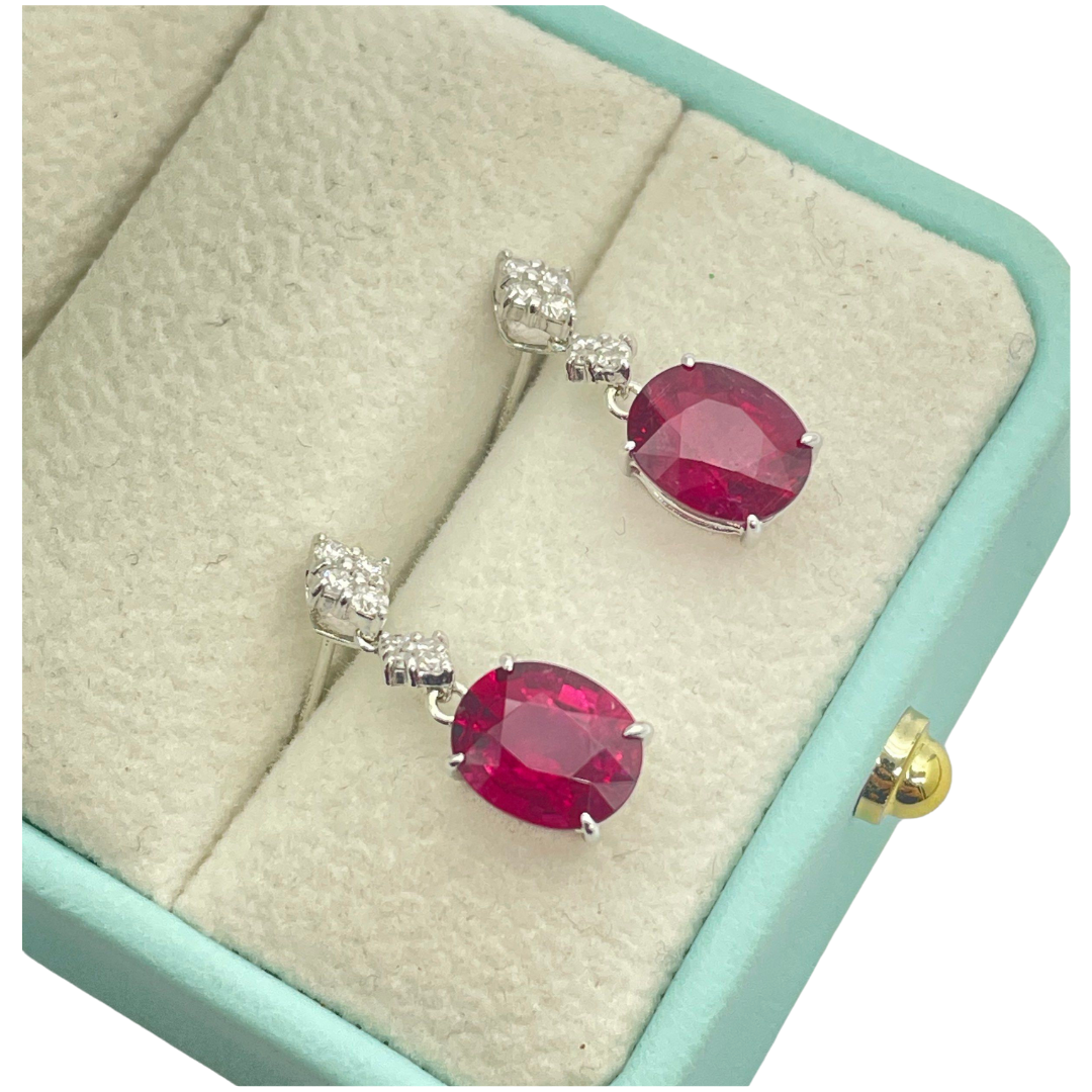 18K White Gold Natural Pink Tourmaline & Diamond Earring Main image